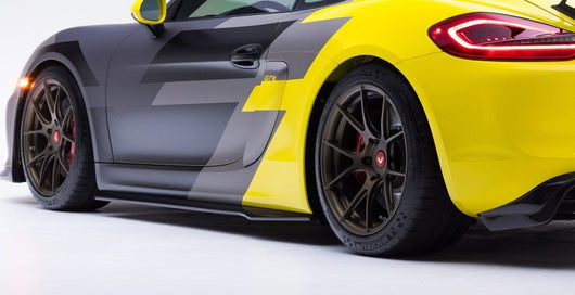 Vorsteiner Porsche 981 Cayman GT4 V-CS Aero Side Skirts Carbon Fiber 1x1 Glossy - 9702POV