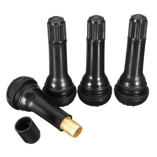 4pcs/set TR413 Tubeless Car Wheel Tire Valve Stems with Caps Tyre Rubber Valves With Dust Caps Black