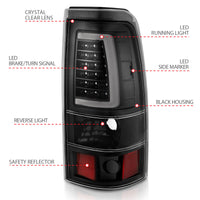 ANZO ANZO 1999-2002 Chevy Silverado 1500 LED Taillights Plank Style Black w/Clear Lens (311330)