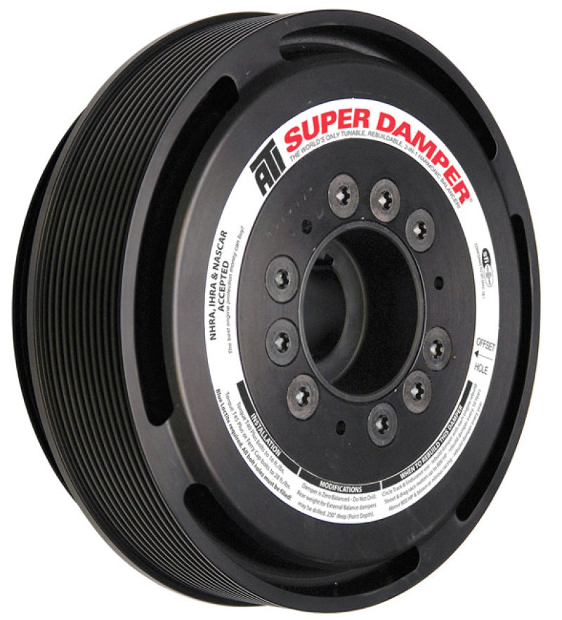 ATI ATI Damper - 7.074in - Alum - Chevy BB - Chrysler Front - w/Blower - 6 Bolt - 3 Ring - 2nd 1/4 Key (ATI918870E)