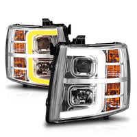 ANZO ANZO 2007-2013 Chevrolet Silverado 1500 Projector w/ Light Bar Chrome Housing w/ Sequential (111546)