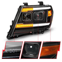 ANZO ANZO 09-20 Nissan Frontier Black Projector Plank Style DRL w/ Switchback & Sequential LED DRL (111597)