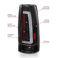 ANZO ANZO 1999-2000 Cadillac Escalade LED Taillights Black Housing Clear Lens Pair (311344)