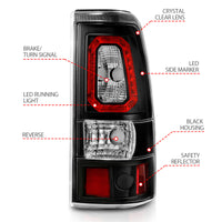 ANZO ANZO 2003-2006 Chevy Silverado 1500 LED Taillights Plank Style Black w/Clear Lens (311327)