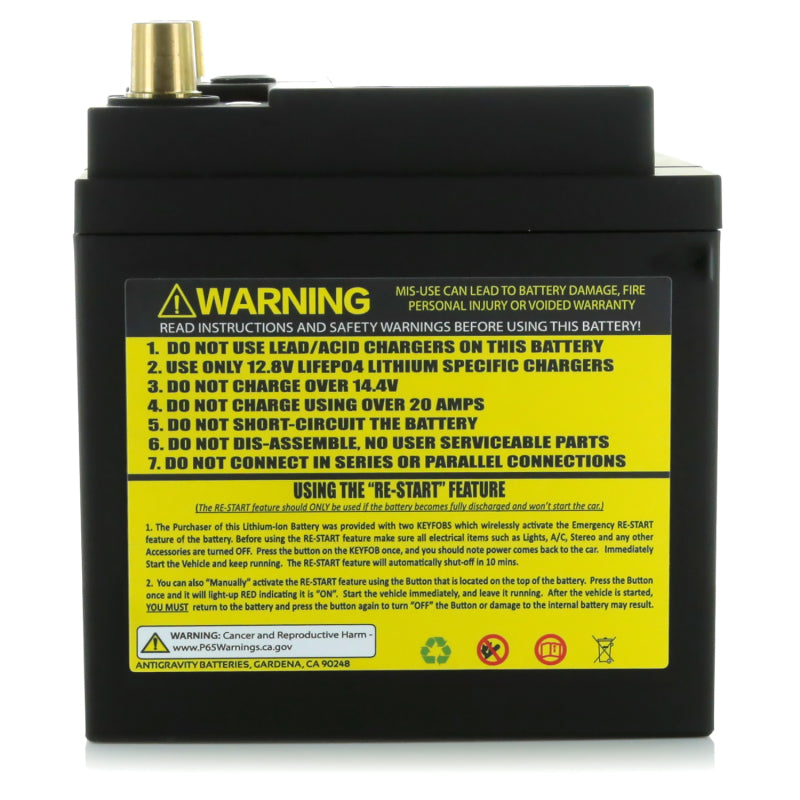 Antigravity Battery Antigravity H6/Group 48 Lithium Car Battery w/Re-Start (AG-H6-40-RS)