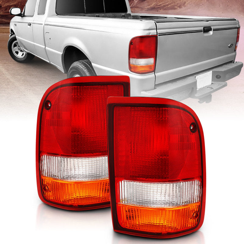 ANZO ANZO 1993-1997 Ford Ranger Tail Light Red/Clear (OE) (311310)