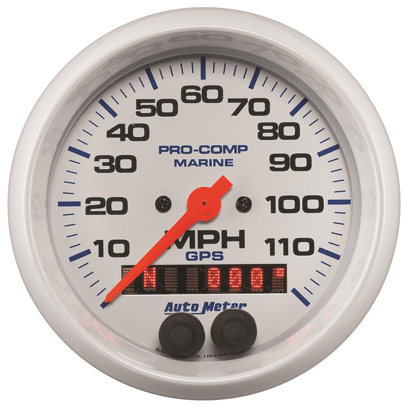 AutoMeter B Autometer Gauge GPS Speedometer 3-3/8in 120 MPH Marine White Gauge (200637)