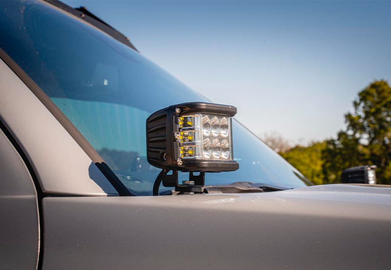 Cali Raised Cali Raised 10-24 Toyota 4Runner Low Profile Led Ditch Light Brackets Kit - Brackets W/3X2 18W Amber (CR2496)