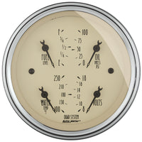 AutoMeter AutoMeter Gauge Kit 2 Pc. Quad & Speedometer 3-3/8in. Antique Beige (1800)