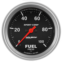 AutoMeter AutoMeter Gauge Fuel Pressure 2-5/8in. 100PSI Digital Stepper Motor Sport-Comp (3563)