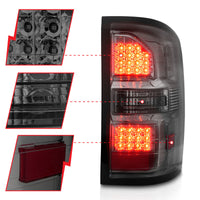 ANZO ANZO 2014-2018 GMC Sierra LED Tail Lights Black Housing Smoke Lens (311398)