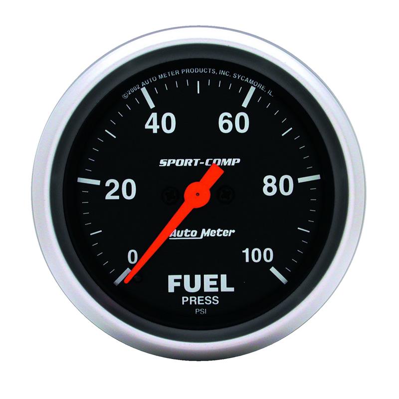 AutoMeter AutoMeter Gauge Fuel Pressure 2-5/8in. 100PSI Digital Stepper Motor Sport-Comp (3563)