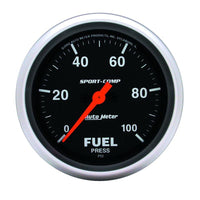 AutoMeter AutoMeter Gauge Fuel Pressure 2-5/8in. 100PSI Digital Stepper Motor Sport-Comp (3563)