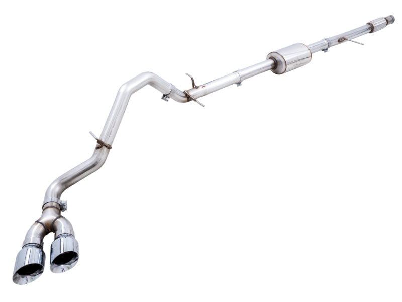 AWE Tuning AWE Tuning 4th Gen GM 1500 5.3L 0FG Cat-Back Dual Side Exit (Flat Bumper) - Chrome Tips (3015-22207)