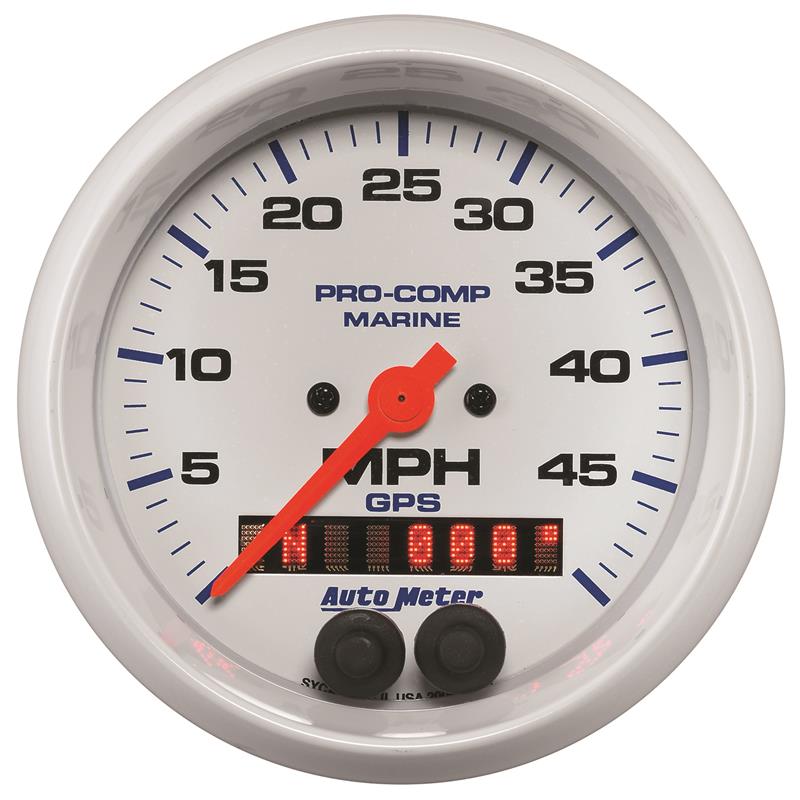 AutoMeter B Autometer Marine White 3 3/8in 50MPH GPS Speedometer Gauge (200635)