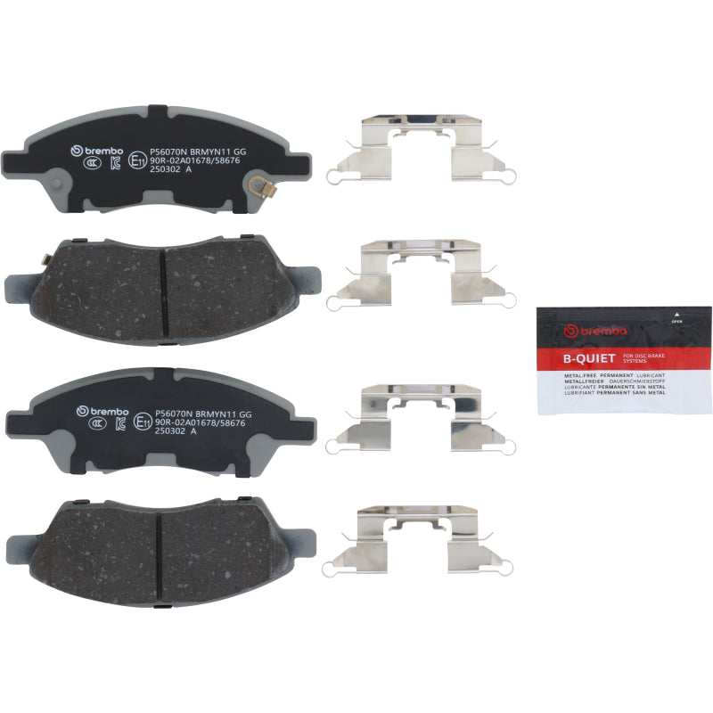 Brembo OE B Brembo 12-19 Nissan Versa/14-19 Versa Note Front Premium NAO Ceramic OE Equivalent Pad (P56070N)