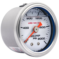 AutoMeter Autometer AutoGage 1.5in Liquid Filled Mechanical 0-2000 PSI Fuel Pressure Gauge - White (2183)