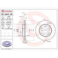 Brembo OE Brembo 01-05 Chrysler Sebring/91-94 Mitsubishi Eclipse/93-94 Laser Front Premium OE Equivalent Rotor (09.5640.30)