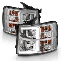 ANZO ANZO 2007-2013 Chevy Silverado 1500 Projector Plank Style Chrome Amber (111481)