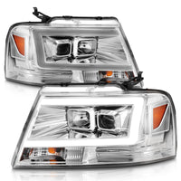 ANZO ANZO 2004-2008 Ford  F-150 Projector Headlights w/ Light Bar Chrome Housing (111542)