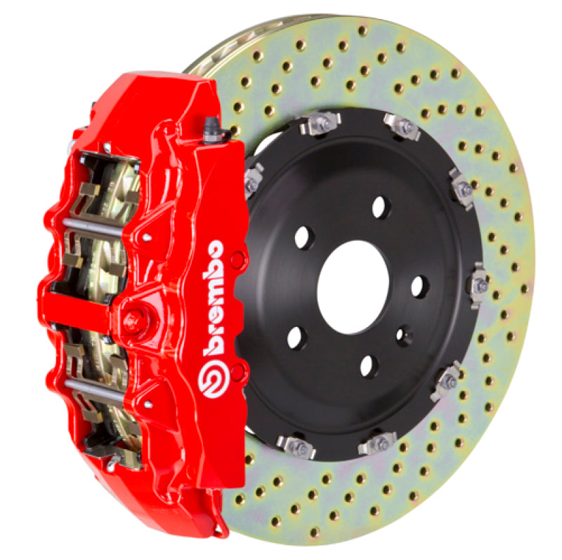 Brembo Brembo 05-07 Quattroporte Front GT BBK 6 Piston Cast 380x34 2pc Rotor Drilled-Red (1N1.9016A2)