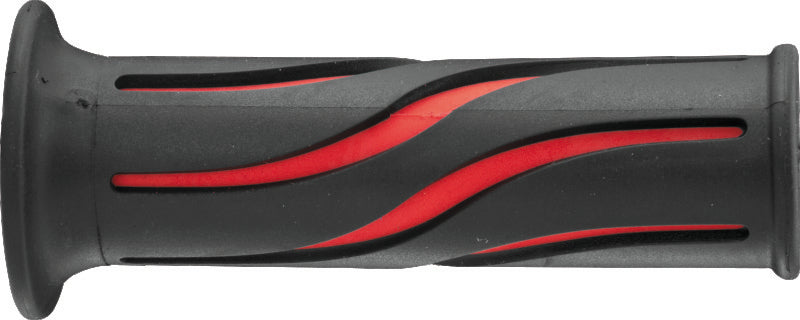 BikeMaster BH BikeMaster 7/8in Wave Grips - Black/Red (105936)