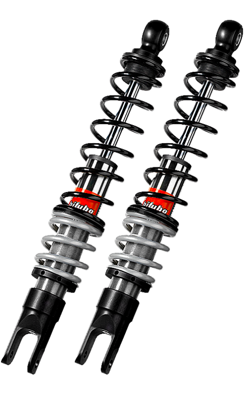 Bitubo Suspension Bitubo YGB0 Twinshocks Rear Adjustable: Spring Preload, Black Spring (SC015YGB02)