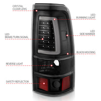ANZO ANZO 2003-2006 Chevy Silverado 1500 LED Taillights Plank Style Black w/Clear Lens (311333)