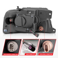 ANZO ANZO 2004-2008 Ford  F-150 Projector Headlights w/ Light Bar Chrome Housing (111542)
