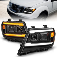 ANZO ANZO 09-20 Nissan Frontier Black Projector Plank Style DRL w/ Switchback & Sequential LED DRL (111597)