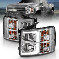 ANZO ANZO 2007-2013 Chevy Silverado 1500 Projector Plank Style Chrome Amber (111481)