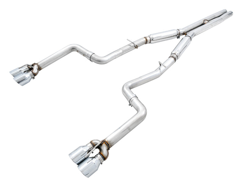 AWE Tuning AWE Tuning 2015+ Dodge Challenger 6.4L/6.2L SC Track Edition Exhaust - Quad Chrome Silver Tips (3015-42136)