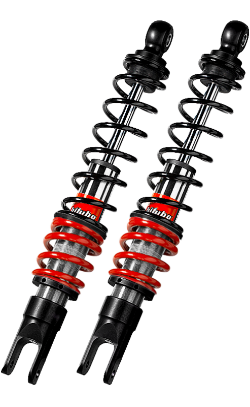 Bitubo Suspension Bitubo YGB0 Twinshocks Rear Adjustable: Spring Preload, Red And Black Springs (SC193YGB01)