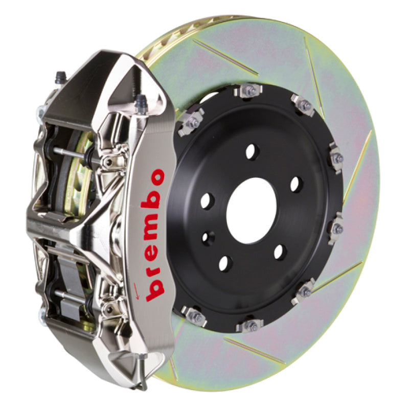 Brembo Brembo 05-11 A6 3.2L Front GTR BBK 6 Piston Billet 380x34 2pc Rotor Slotted Type1 - Nickel (1N2.9033AR)