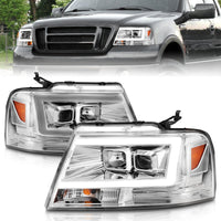 ANZO ANZO 2004-2008 Ford  F-150 Projector Headlights w/ Light Bar Chrome Housing (111542)