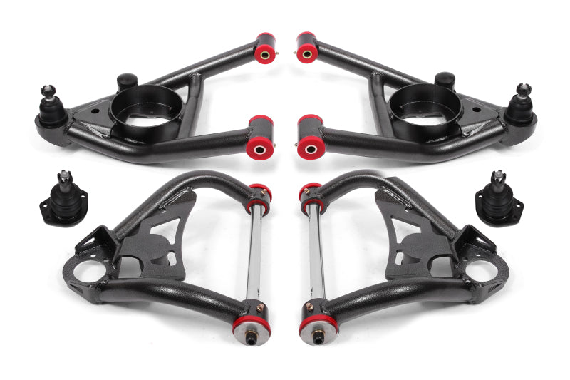 BMR 64-72 A-Body Upper And Lower A-Arm Kit - Black Hammertone - AA033H