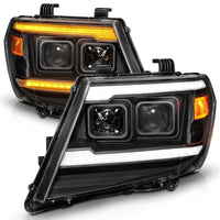 ANZO ANZO 09-20 Nissan Frontier Black Projector Plank Style DRL w/ Switchback & Sequential LED DRL (111597)