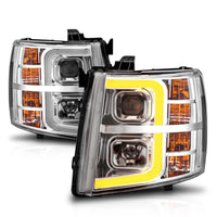 ANZO ANZO 2007-2013 Chevrolet Silverado 1500 Projector w/ Light Bar Chrome Housing w/ Sequential (111546)