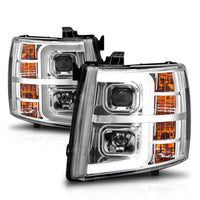 ANZO ANZO 2007-2013 Chevrolet Silverado 1500 Projector w/ Light Bar Chrome Housing w/ Sequential (111546)