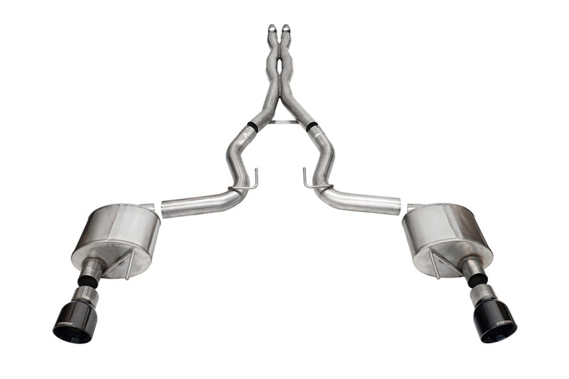 Corsa Corsa 24+ Ford Mustang GT Xtreme Cat-Back Ex. Sys. 3.0in Dual Rear Exit w/4.5in Black PVD Pro Tips (21250BLK)
