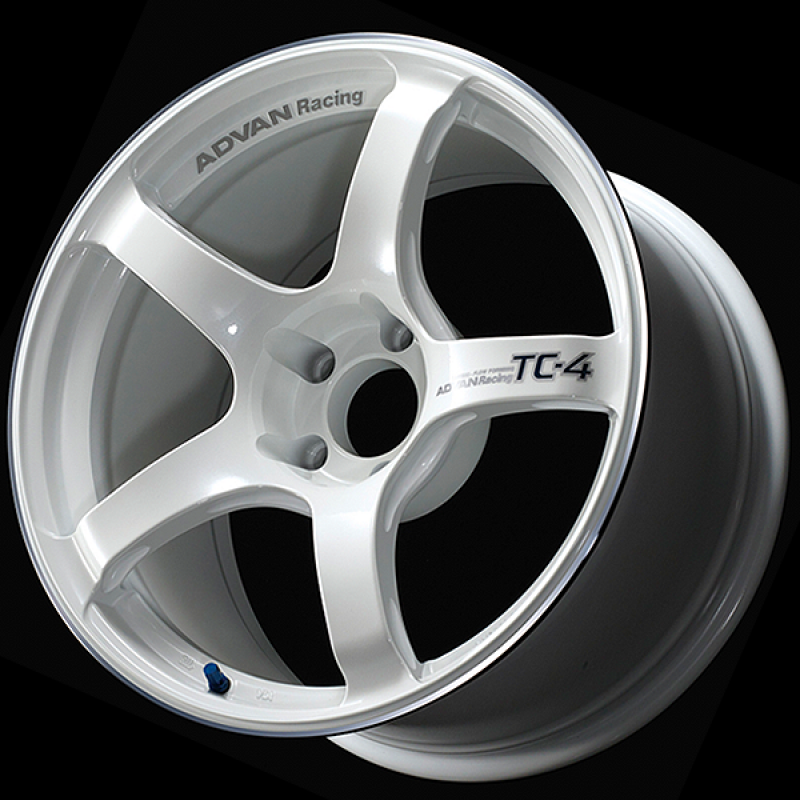 Advan Advan TC4 18x10.5 / +15 Offset / 5x114.3 / 73mm Bore / Racing White Metallic and Ring (YAD8L15EWR)