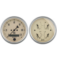 AutoMeter AutoMeter Gauge Kit 2 Pc. Quad & Speedometer 3-3/8in. Antique Beige (1800)