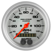 AutoMeter B Autometer Marine Silver Ultra-Lite 3-3/8in 120MPH GPS Speedometer Gauge (200637-33)