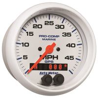 AutoMeter B Autometer Marine White 3 3/8in 50MPH GPS Speedometer Gauge (200635)