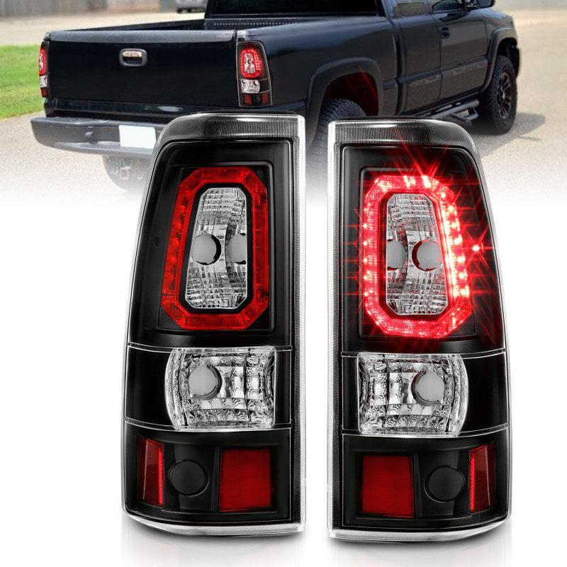 ANZO ANZO 2003-2006 Chevy Silverado 1500 LED Taillights Plank Style Black w/Clear Lens (311327)