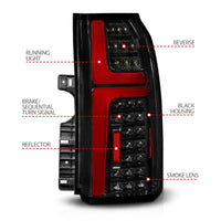ANZO ANZO 15-20 Chevrolet Tahoe Sequential LED Tube Taillights Black (311468)