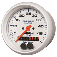 AutoMeter B Autometer Marine White 3 3/8in 50MPH GPS Speedometer Gauge (200635)