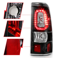 ANZO ANZO 1999-2002 Chevy Silverado 1500 LED Taillights Plank Style Black w/Clear Lens (311324)