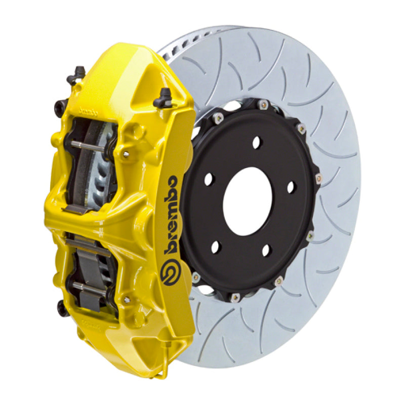 Brembo Brembo 08-15 Lancer Evo X Front GT BBK 6 Piston Cast 350x34 2pc Rotor Slotted Type-3- Yellow (1N3.8019A5)