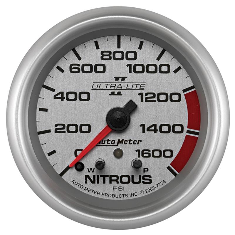 AutoMeter AutoMeter Gauge Nitrous Press 2-5/8in. 1600PSI Stepper Motor W/ Peak & Warn Ultra-Lite II (7774)